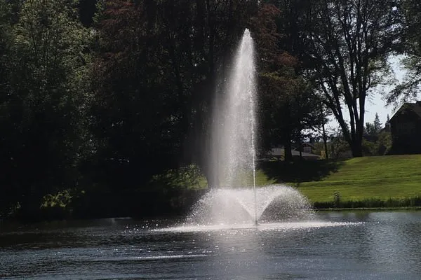 Water fountain on Lake Sacajawea